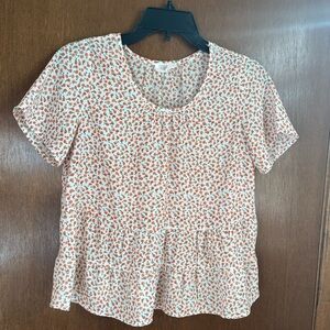 Sienna Sky Red and White Floral Blouse